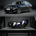Suitable for 2023–2024 BMW 3 Series G20 Headlight Assemblies: Fangs-Style LED Modification with Interchangeable Dual-Color Daytime Running Lights