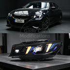 Suitable for 2020–2022 BMW 3 Series G20 Headlight Assemblies: Fangs-Style LED Modification with Interchangeable Dual-Color Daytime Running Lights