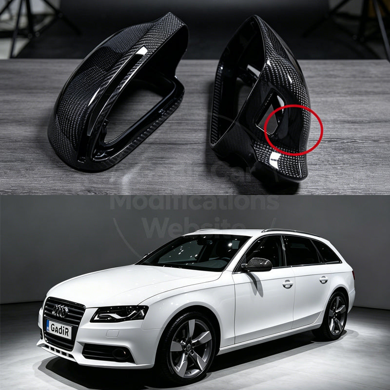A4B8; Rearview mirrors modified to carbon fiber