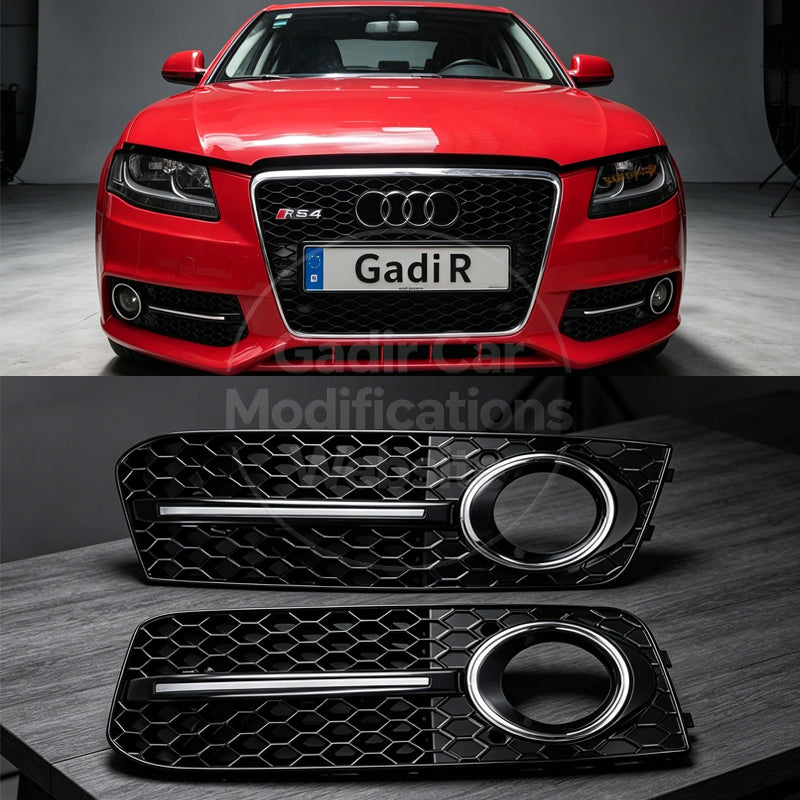 A4B8 Aftermarket Mesh Fog Light Bezels, Lower Grille, Honeycomb Lower Mesh, Fog Light Bezels