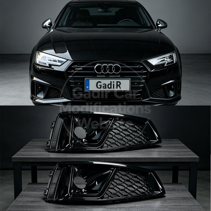 A4 B9 / S4-style honeycomb fog light bezel, S-Line style