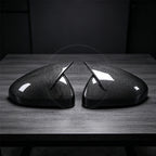 A4 B9 / Carbon Fiber Rearview Mirror Covers, Bullhorn Style