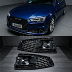 A4 B9/S-Line Fog Light Bezels Modified with Honeycomb Mesh Design