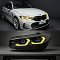 Suitable for 2023–2025 BMW 3 Series G20 Headlight Assemblies: G28 Modified “Spoon” Dual-Color Switchable LED Daytime Running Lights
