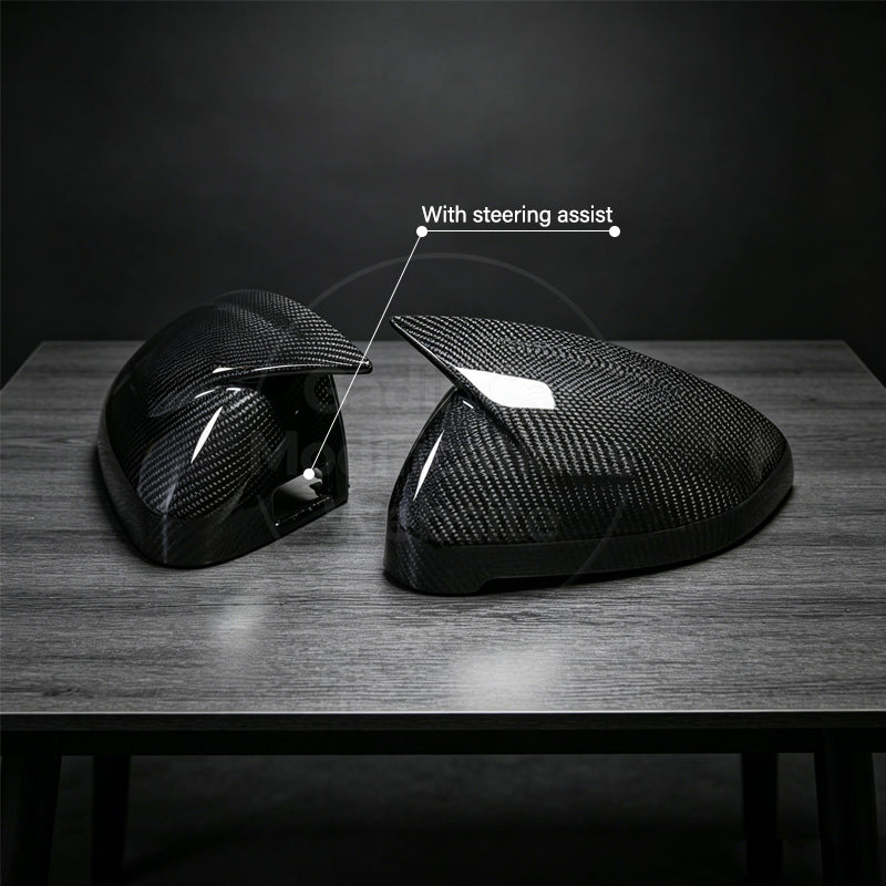 A4 B9 / Carbon Fiber Rearview Mirror Covers, Bullhorn Style