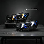 Suitable for 2023–2024 BMW 3 Series G20 Headlight Assemblies: Fangs-Style LED Modification with Interchangeable Dual-Color Daytime Running Lights