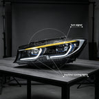 Suitable for 2020–2022 BMW 3 Series G20 Headlight Assemblies: Blue-Eyebrow LED Laser Lens “Spoon” DRL Conversion Kit