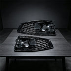 A4 B9/S-Line Fog Light Bezels Modified with Honeycomb Mesh Design