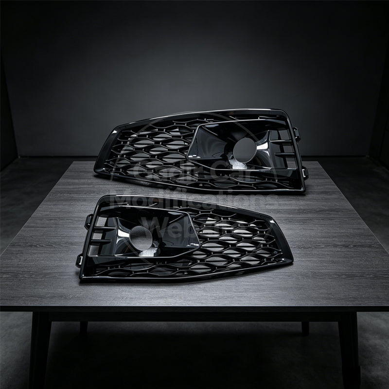 A4 B9/S-Line Fog Light Bezels Modified with Honeycomb Mesh Design