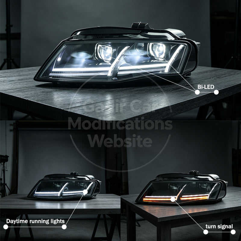 A4B8 Headlight Assembly Conversion to LED Headlights, Aircraft-Style Headlights