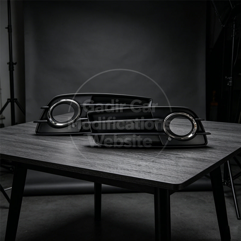 A4, B8, S4 Sport Front Bumper Fog Light Bezels, Fog Light Grilles, and Fog Light Covers