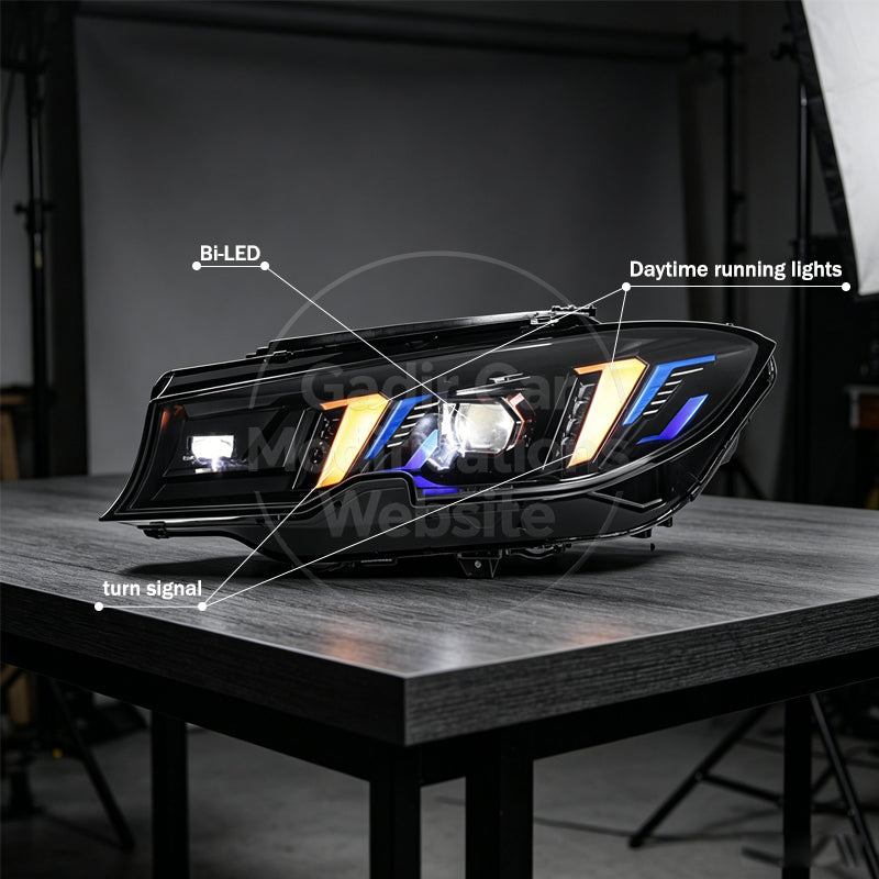 Suitable for 2020–2022 BMW 3 Series G20 Headlight Assemblies: Fangs-Style LED Modification with Interchangeable Dual-Color Daytime Running Lights