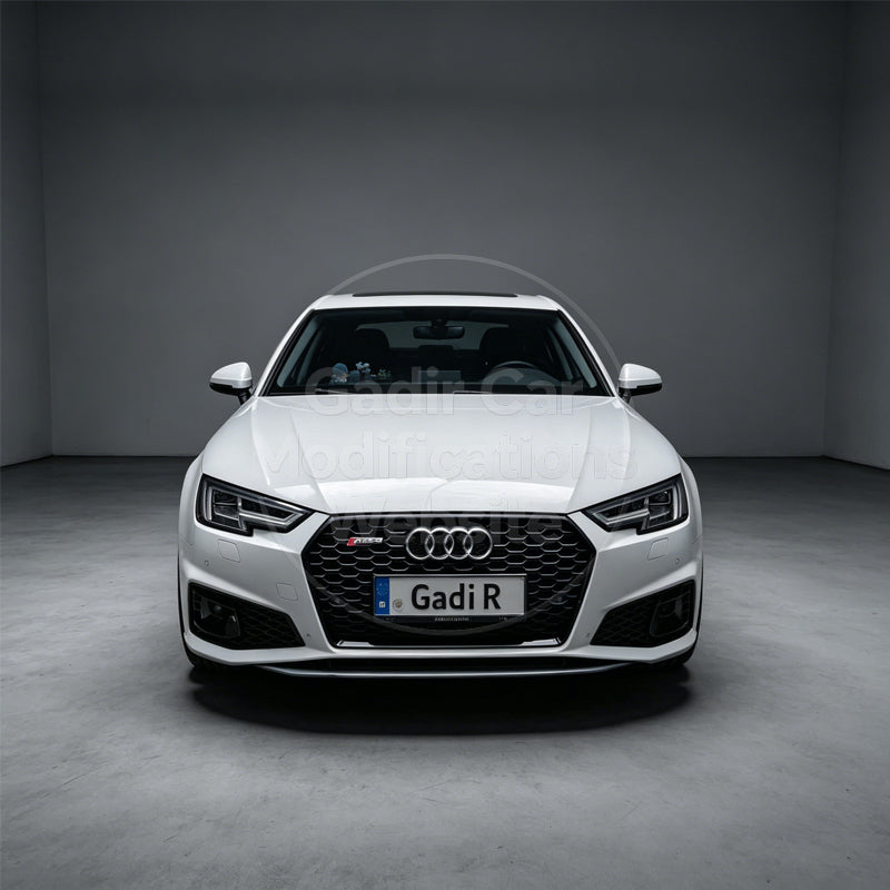 A4 B9/S-Line Fog Light Bezels Modified with Honeycomb Mesh Design